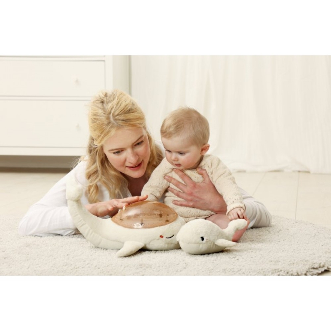 Cloud B Успокояваща Играчка за Бебе с Мелодии и Подводни Прожекции Tranquil Whale Family White