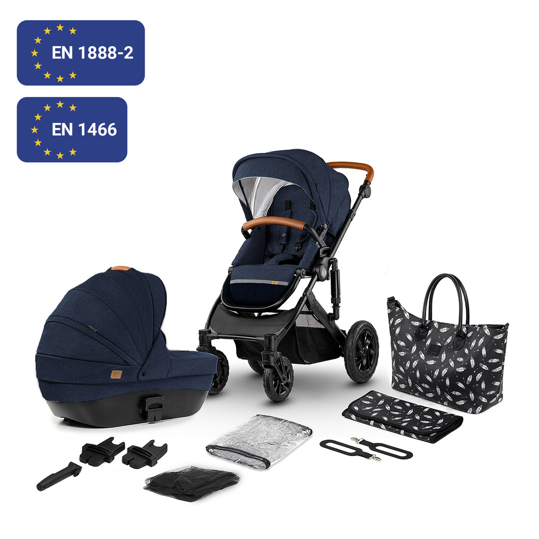 Бебешка количка KinderKraft PRIME 2в1, Синя