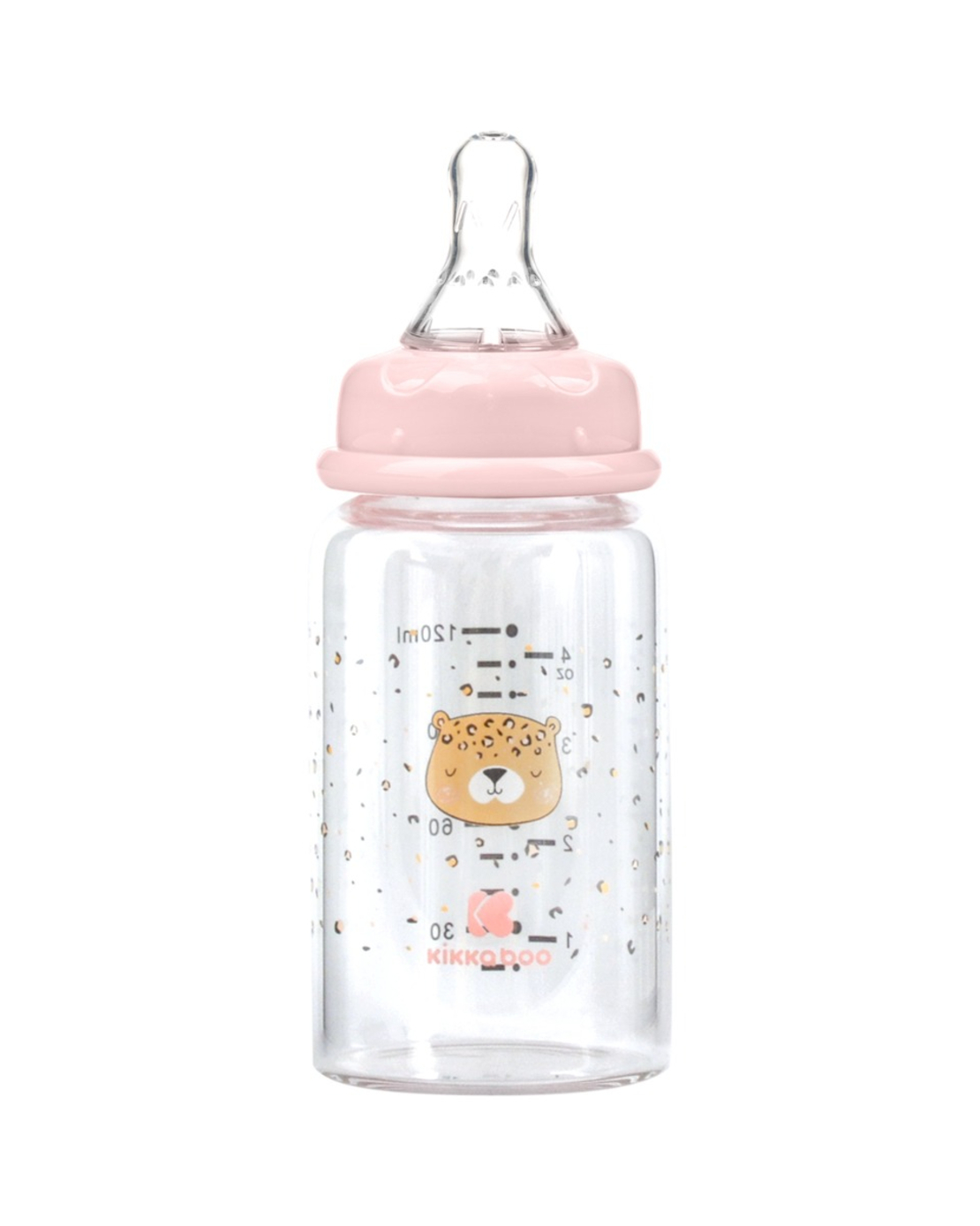 KikkaBoo Шише Стъклено 120мл Savanna Pink