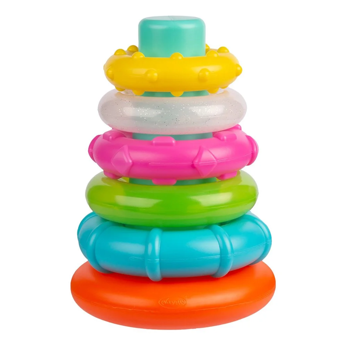 Playgro Конус с поклащаща се основа и 5 цветни релефни ринга за подреждане от серията +LEARN, 10м+