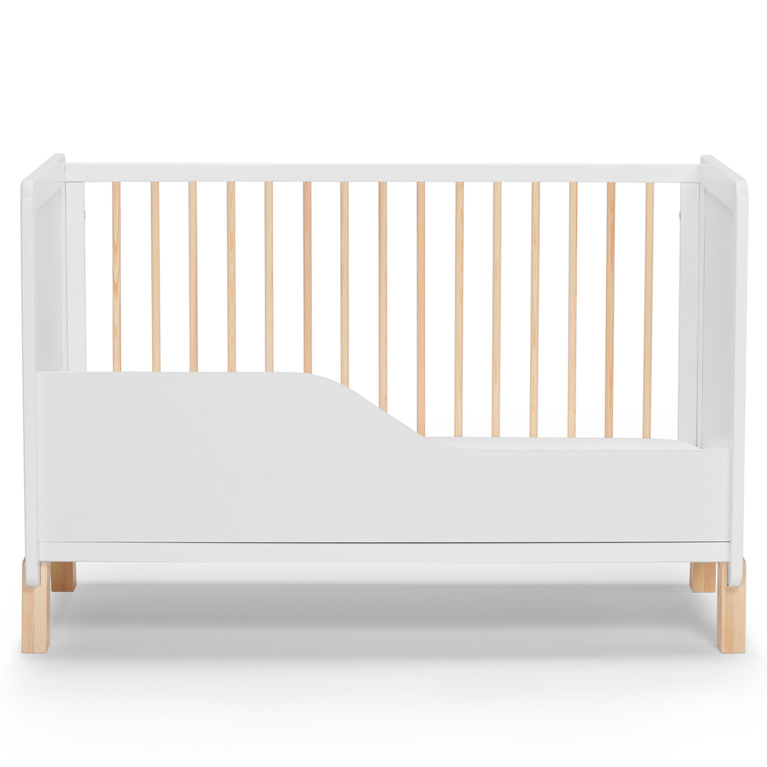  Дървено креватче KinderKraft NICO с матрак, Бяло 