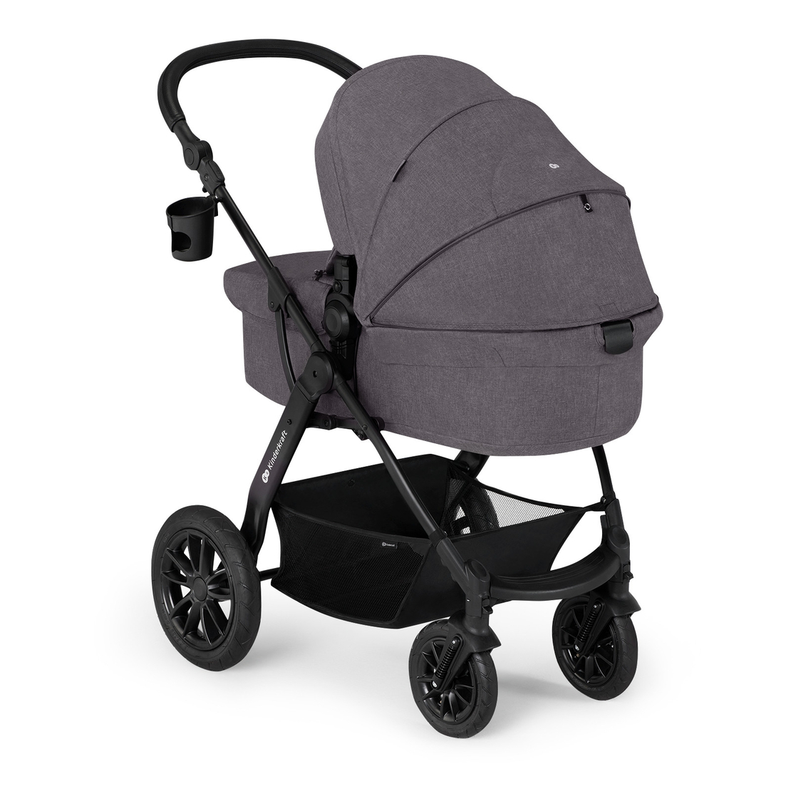 Количка KinderKraft Xmoov 2023, 3в1, Тъмно сива