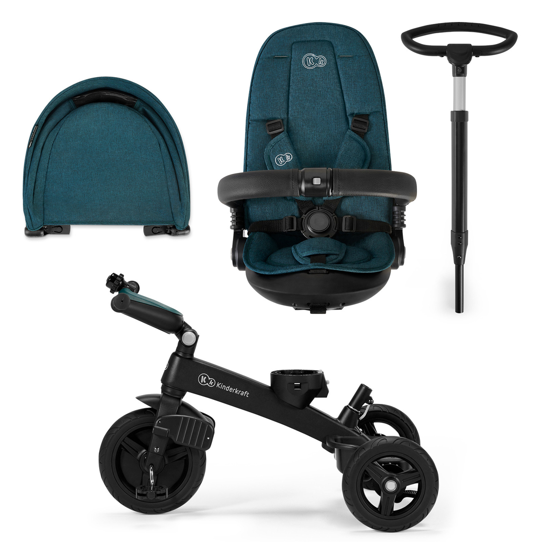  Триколка KinderKraft TWIPPER, Зелена 