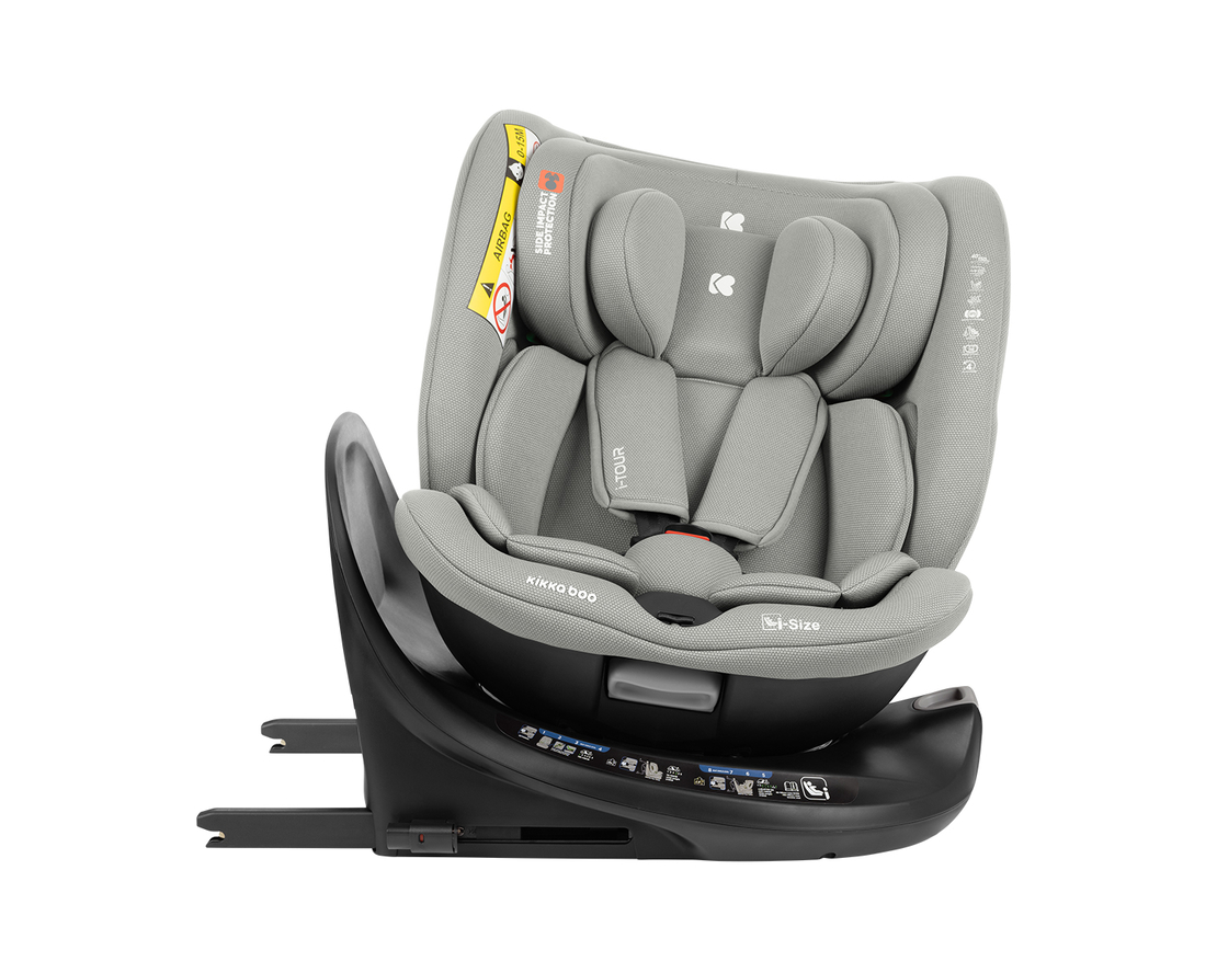 KikkaBoo Стол за Кола 40-150 см i-Tour i-SIZE Light Grey