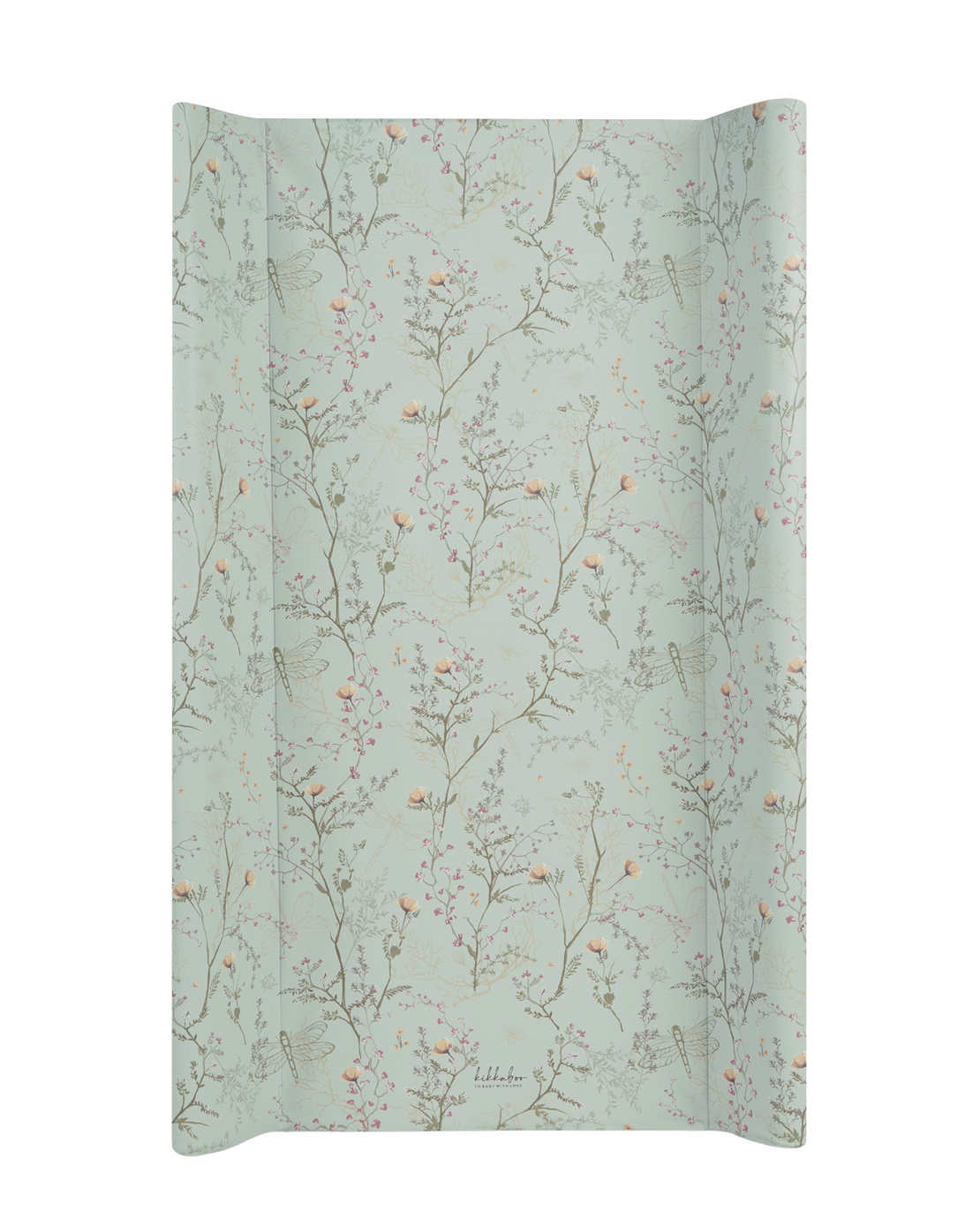 KikkaBoo Твърда PVC Подложка за Повиване 80х50см Secret Garden Green