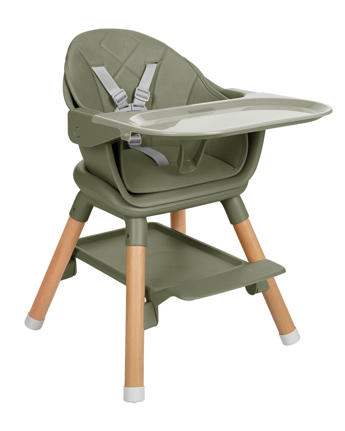 KikkaBoo Стол за Хранене 6в1 Woody Army Green 2024