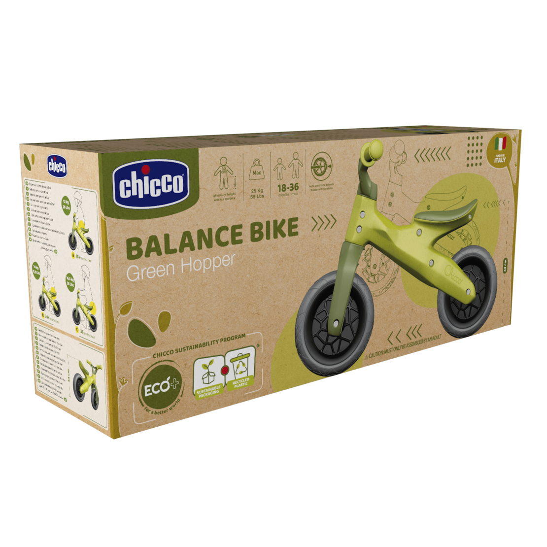CHICCO Еко Баланс колело Green hopper Зелено