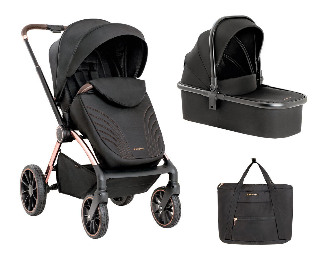 Комбинирана количка 2в1 с кош за новородено Kara Black