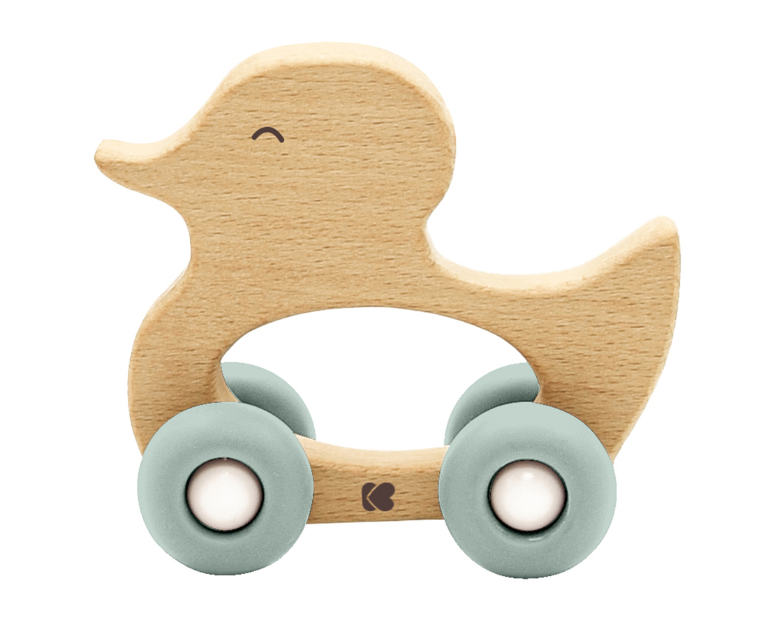 KikkaBoo Играчка дървена с чесалка Duck Mint