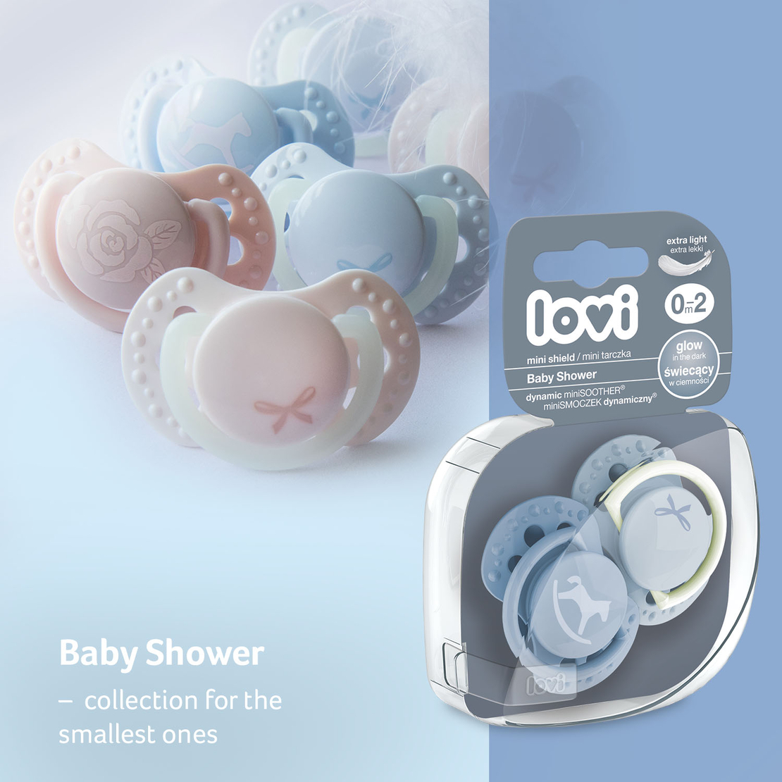 Силиконова залъгалка 2 бр Baby Shower Boy 0-2 м