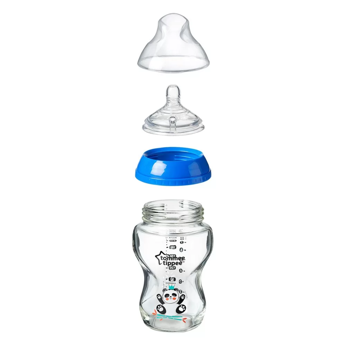 Tommee Tippee ШИШЕ ЗА ХРАНЕНЕ EASI VENT СТЪКЛЕНО 250 ml. 0м+ момче