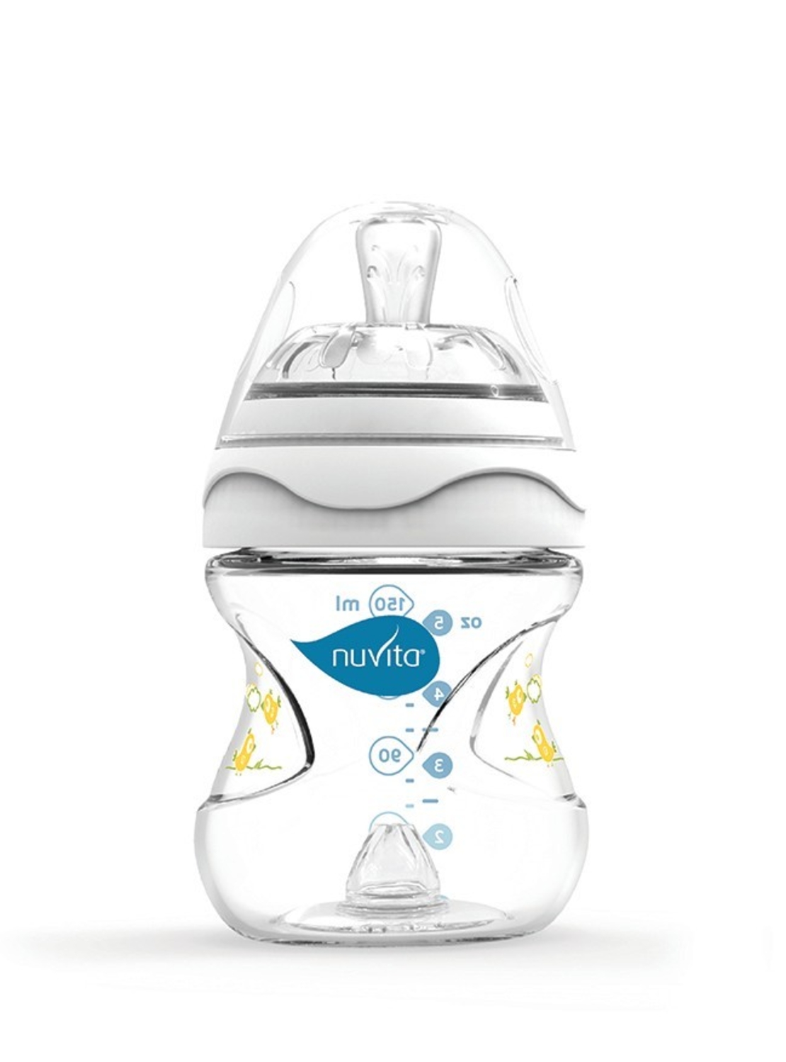  Шише за хранене 6010 Nuvita Mimic, 150 мл, Бяло 