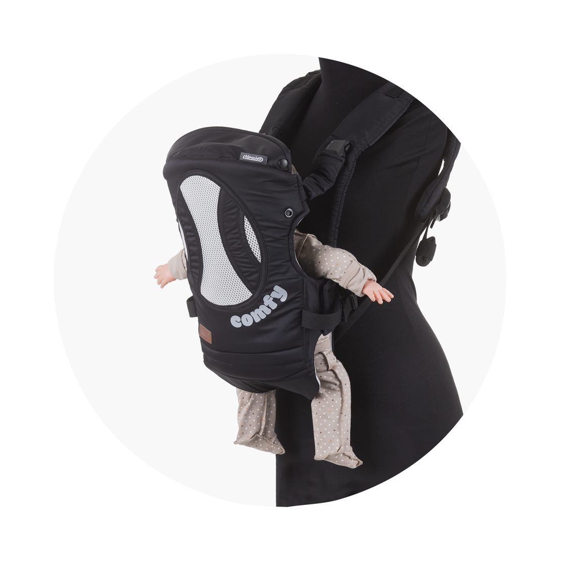 Chipolino  Детско кенгуру COMFY Черно и сиво