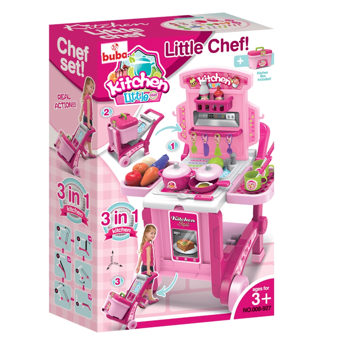  Детска кухня Buba Kitchen little Chef 008-927, Розова 