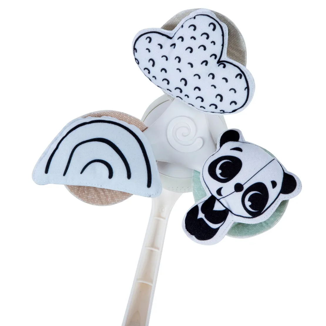 TINY LOVE Take Along Mobile от Серията Black&White Décor 3-в-1 Музикална Въртележка  с 3 Лесни Начина за Закачане с 5 Мелодии 0м+