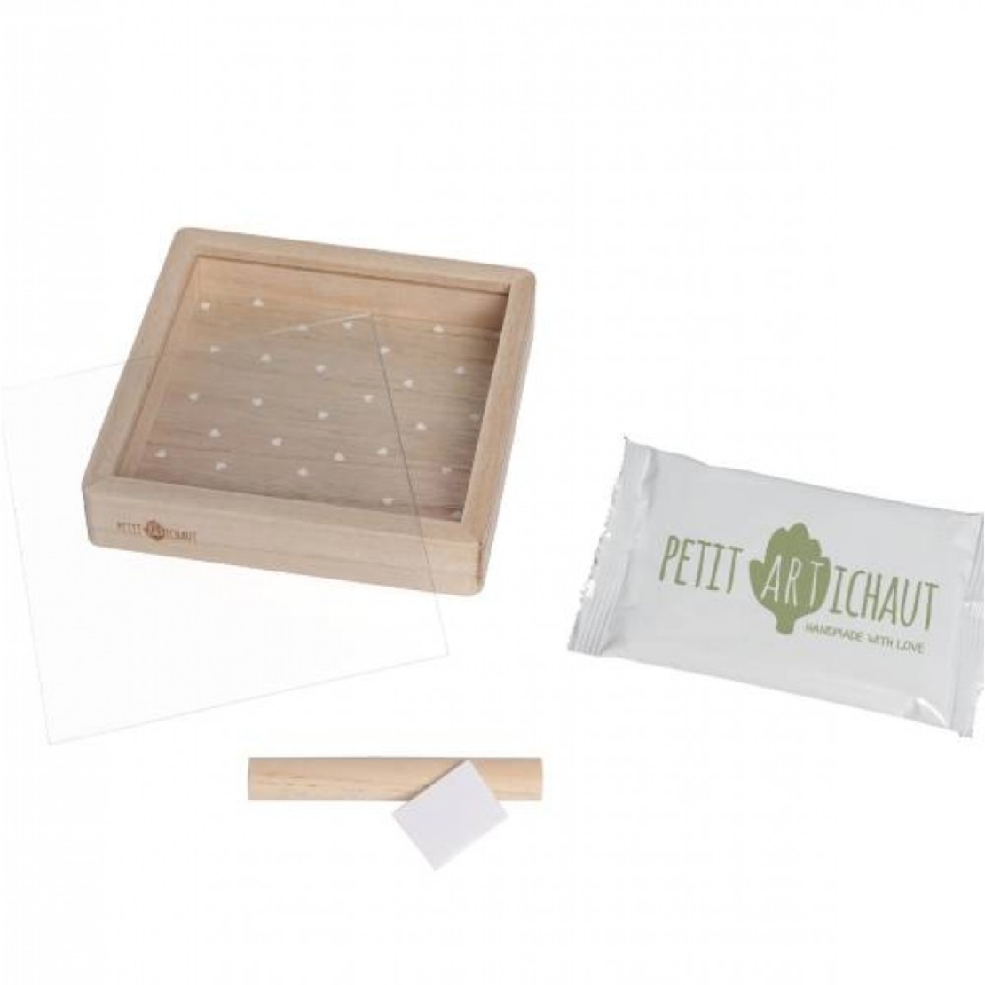 Petit ARTichaut Дървена Рамка за Бебешки Отпечатък Pretty Hearts