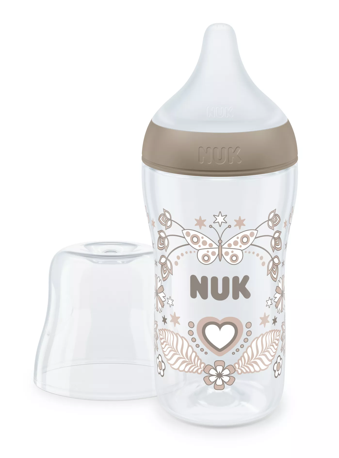 NUK Perfect Match Шише РР 260мл със Силиконов Биберон за Хранене M 3+ месеца и Сърце