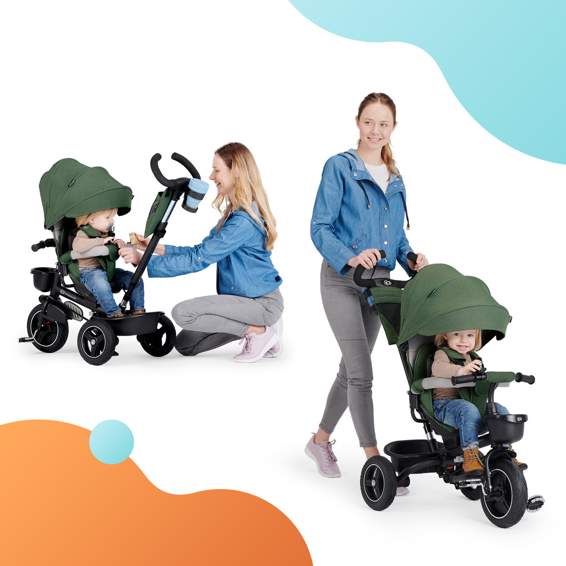  Триколка Kinderkraft SPINSTEP, зелена 