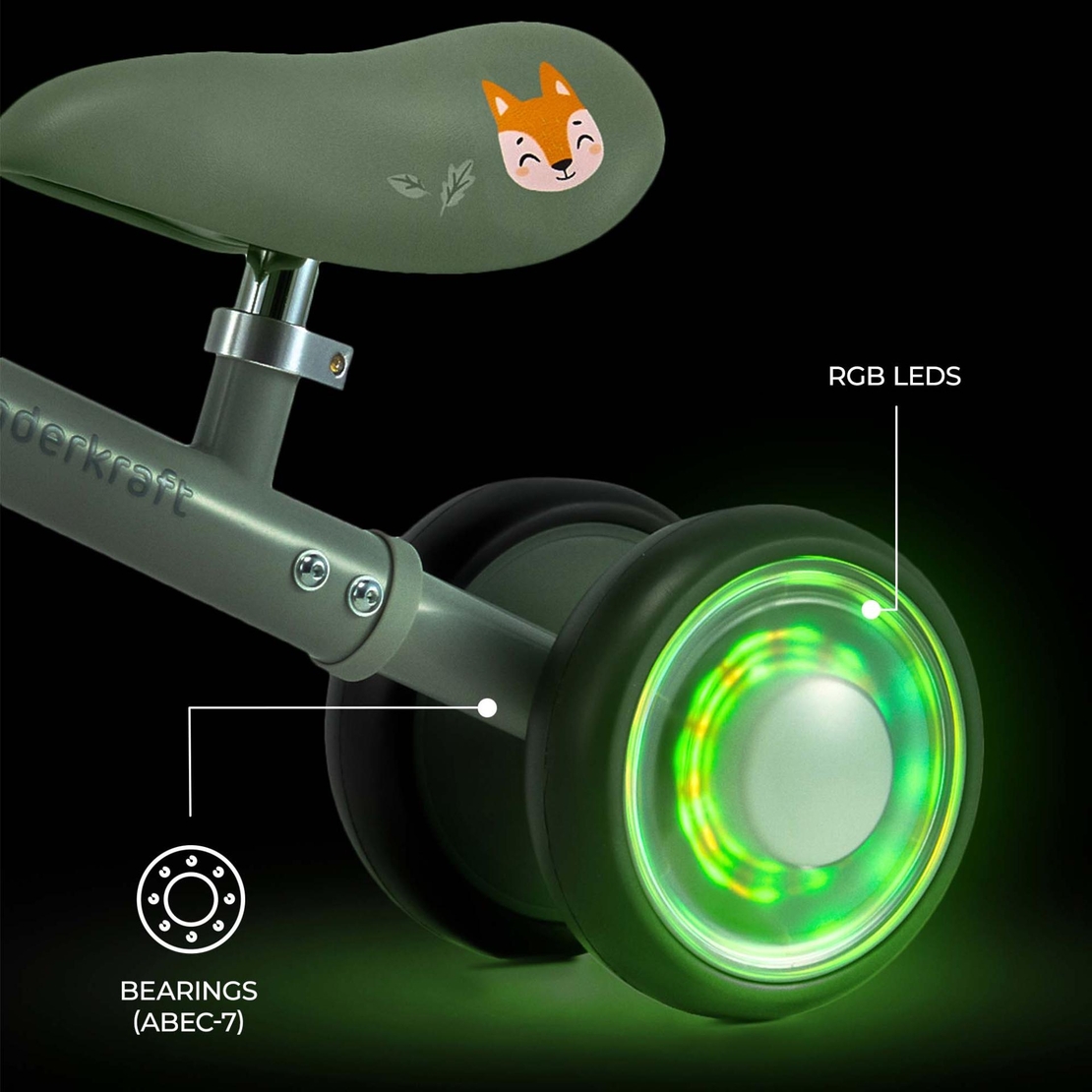 KinderKraft CUTIE FLASH GREEN Колело За Баланс