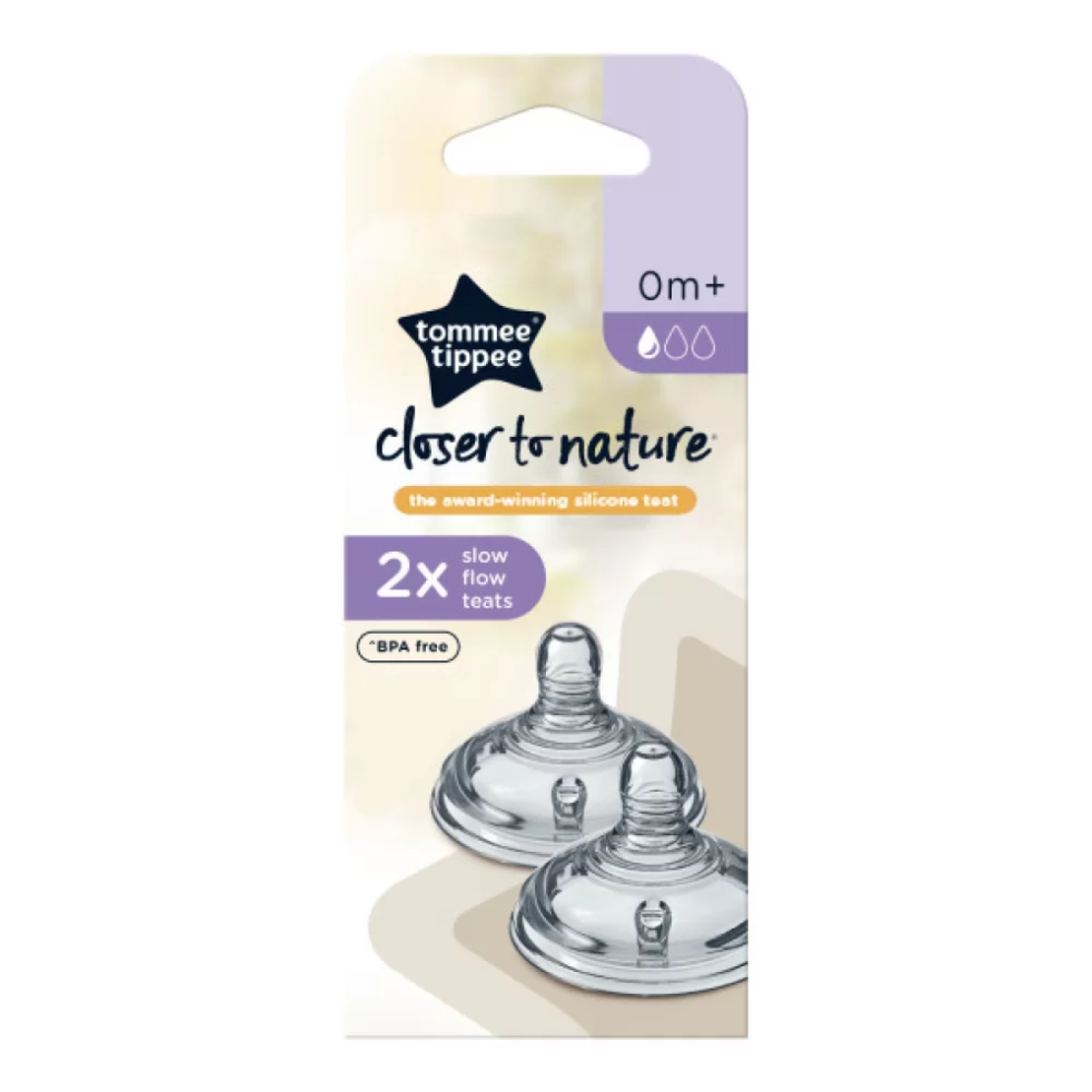 Tommee Tippee БИБЕРОН EASI VENT SLOW - 1 КАПКА 0м+ (2 бр./оп.)
