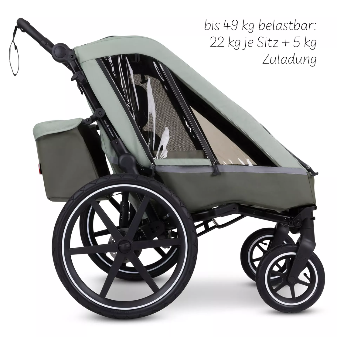 ABC Design Детска Количка за Колело Bicycle Trailer Tour Olive with 2 Comfort Seats & Air Wheels