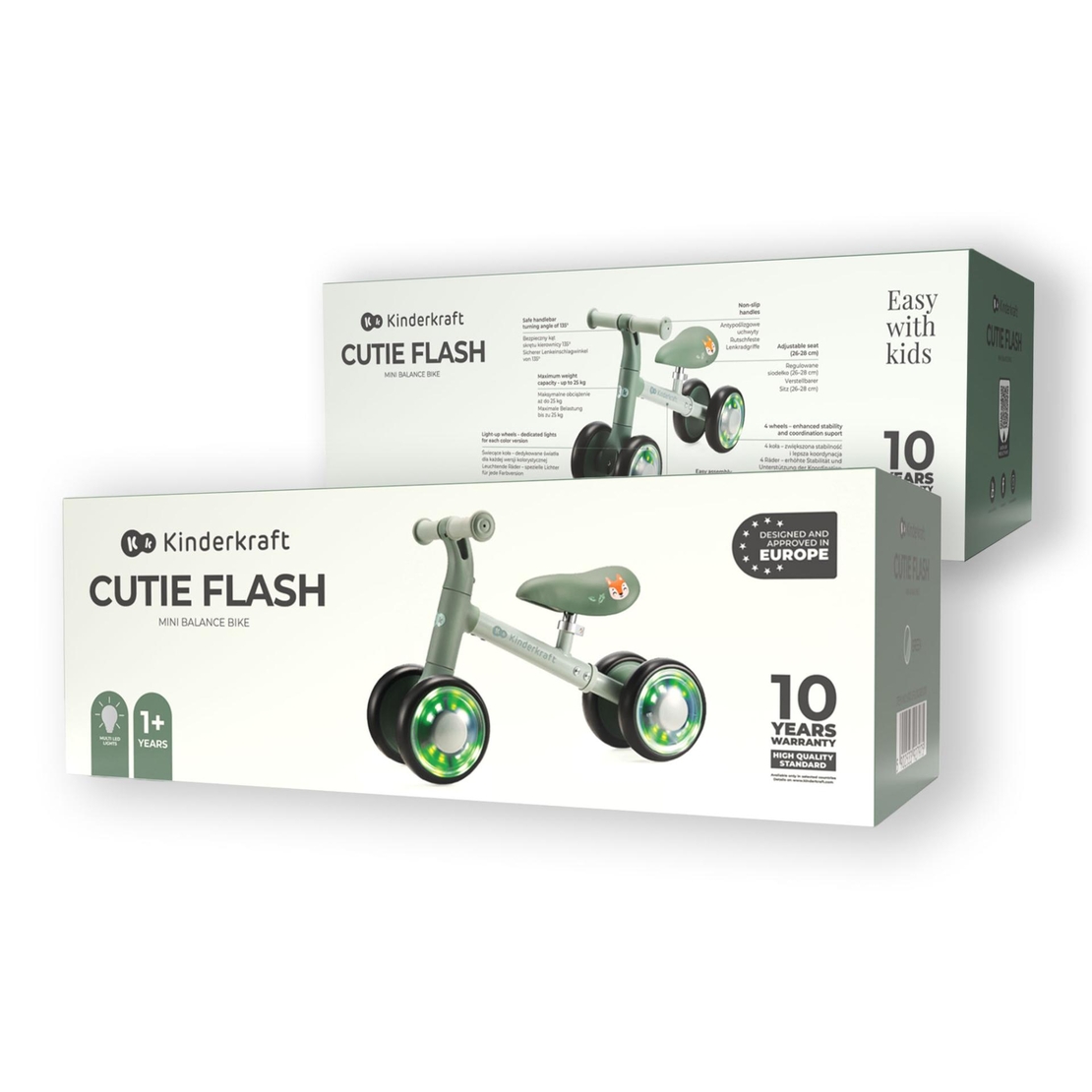 KinderKraft CUTIE FLASH GREEN Колело За Баланс