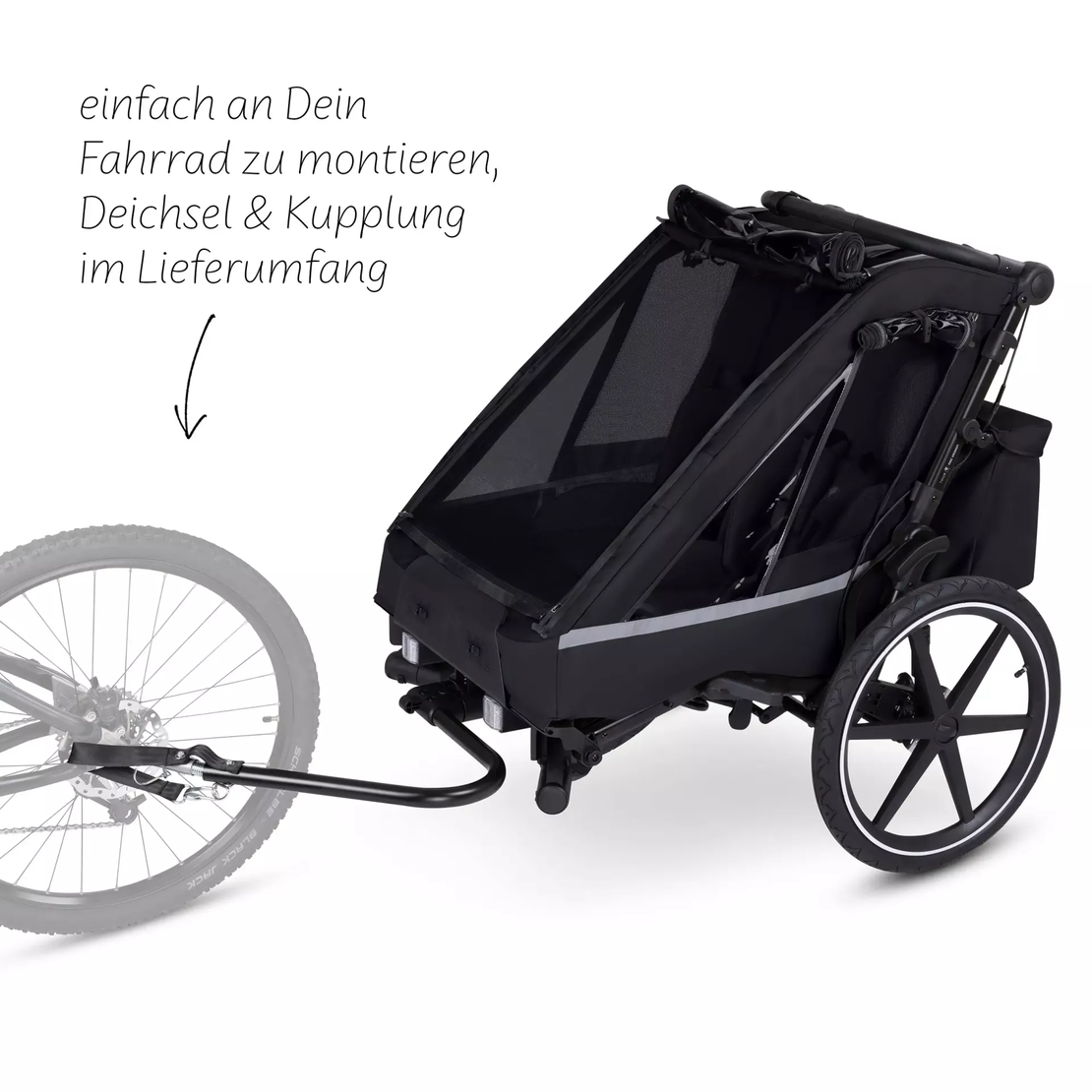 ABC Design Детска Количка за Колело Bicycle Trailer Tour Ink with 2 Comfort Seats & Air Wheels