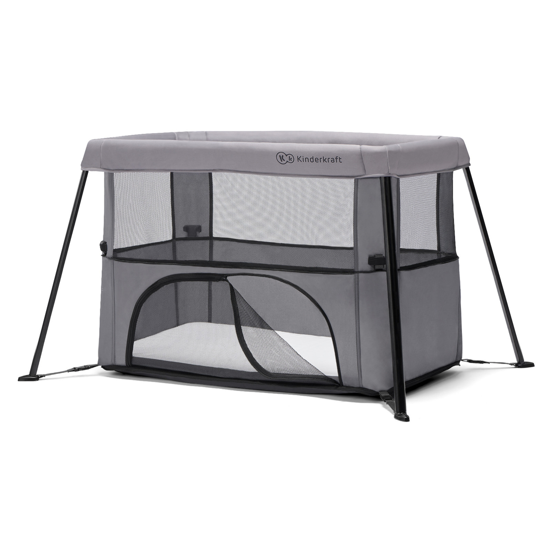 Бебешка кошара сгъваема KinderKraft MOVI, Сива