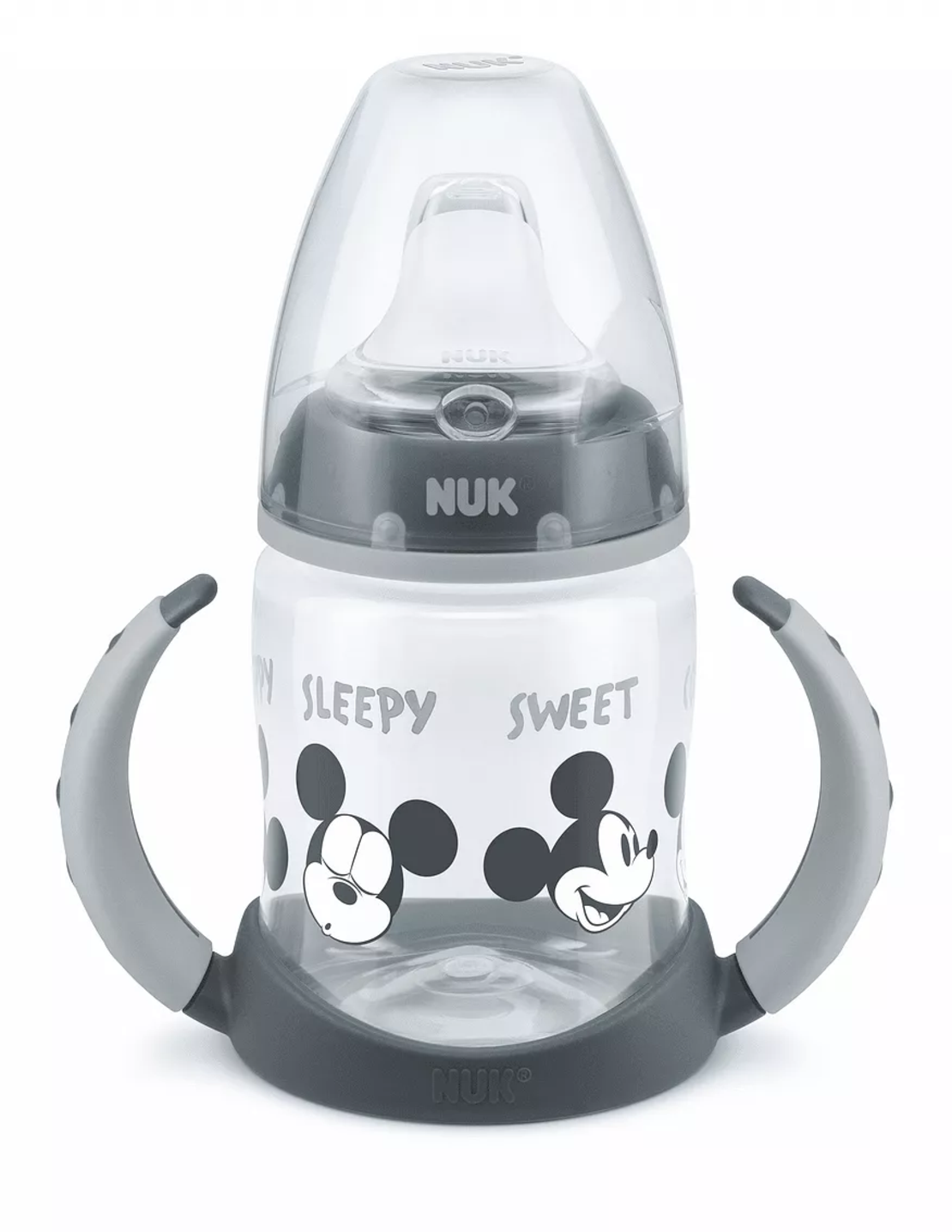 NUK First Choice РР Шише Temperature Control 150мл. със Силиконов Накрайник за сок Mickey Grey