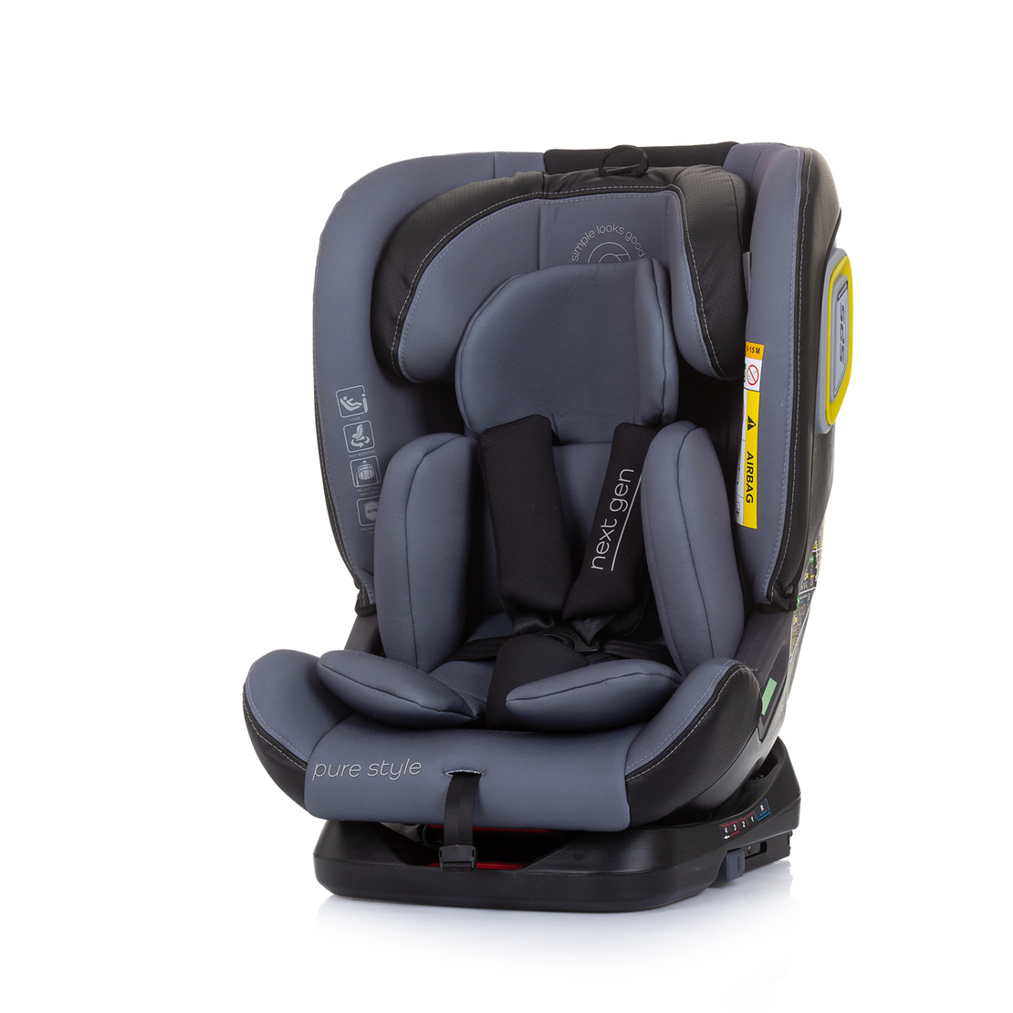 Chipolino  Столче за кола 360 I-size ISOFIX 40-150 NEXT GEN Графит