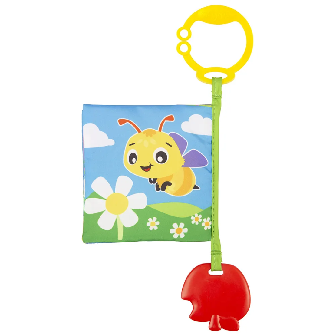 Playgro First Fun Stroller Book 0м+ Мека Текстилна Книжка с 4 Шумолящи Листа с Гризалка и Клипс за Количка