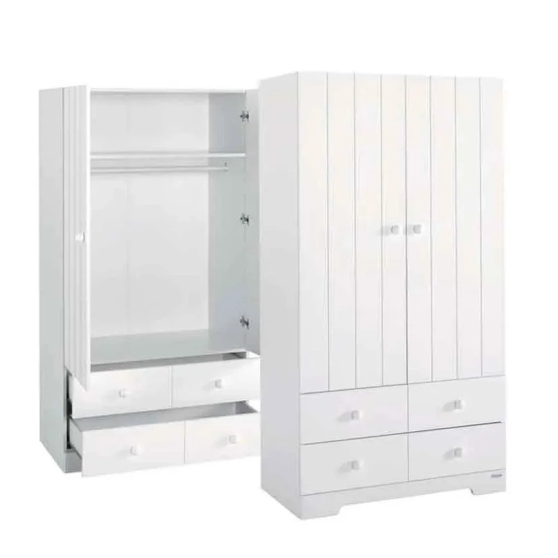 Гардероб  двукрилен с 4 чекмеджета A 1414 white