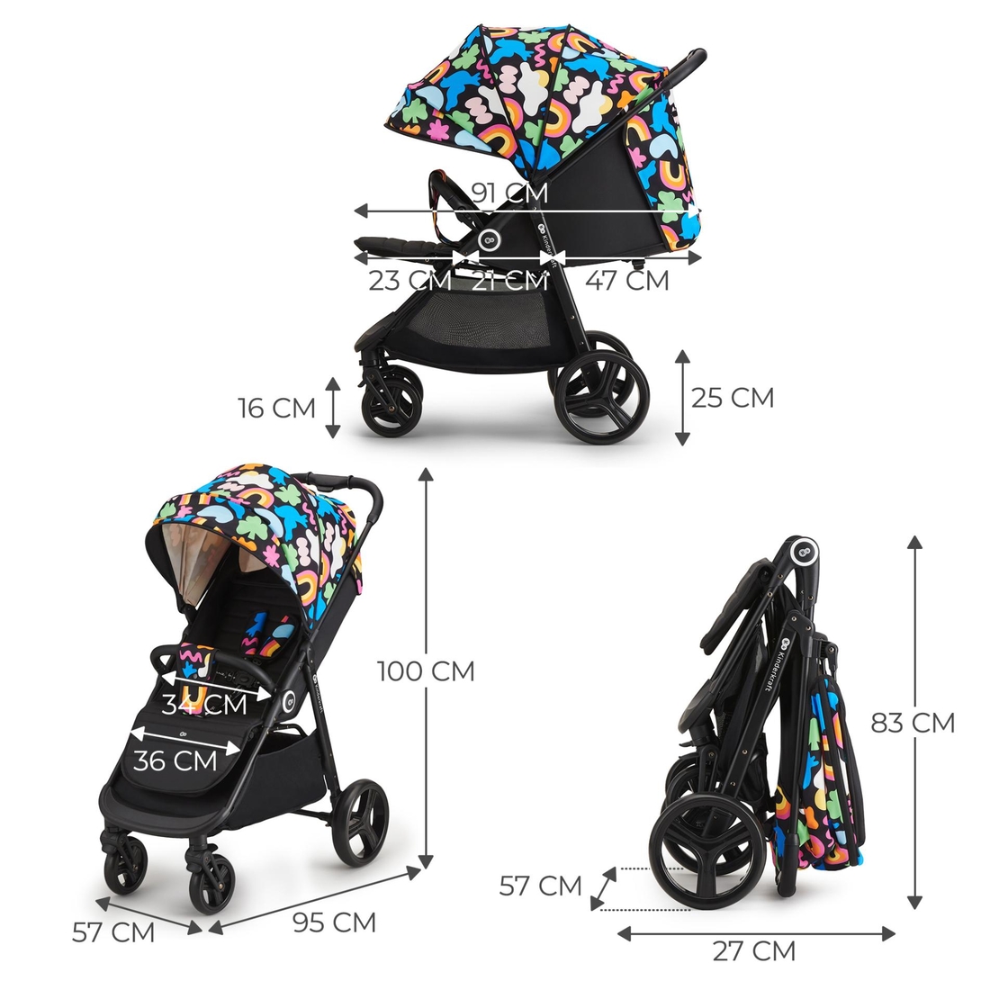 Kinderkraft Grande Plus Детска Количка Happy Shapes