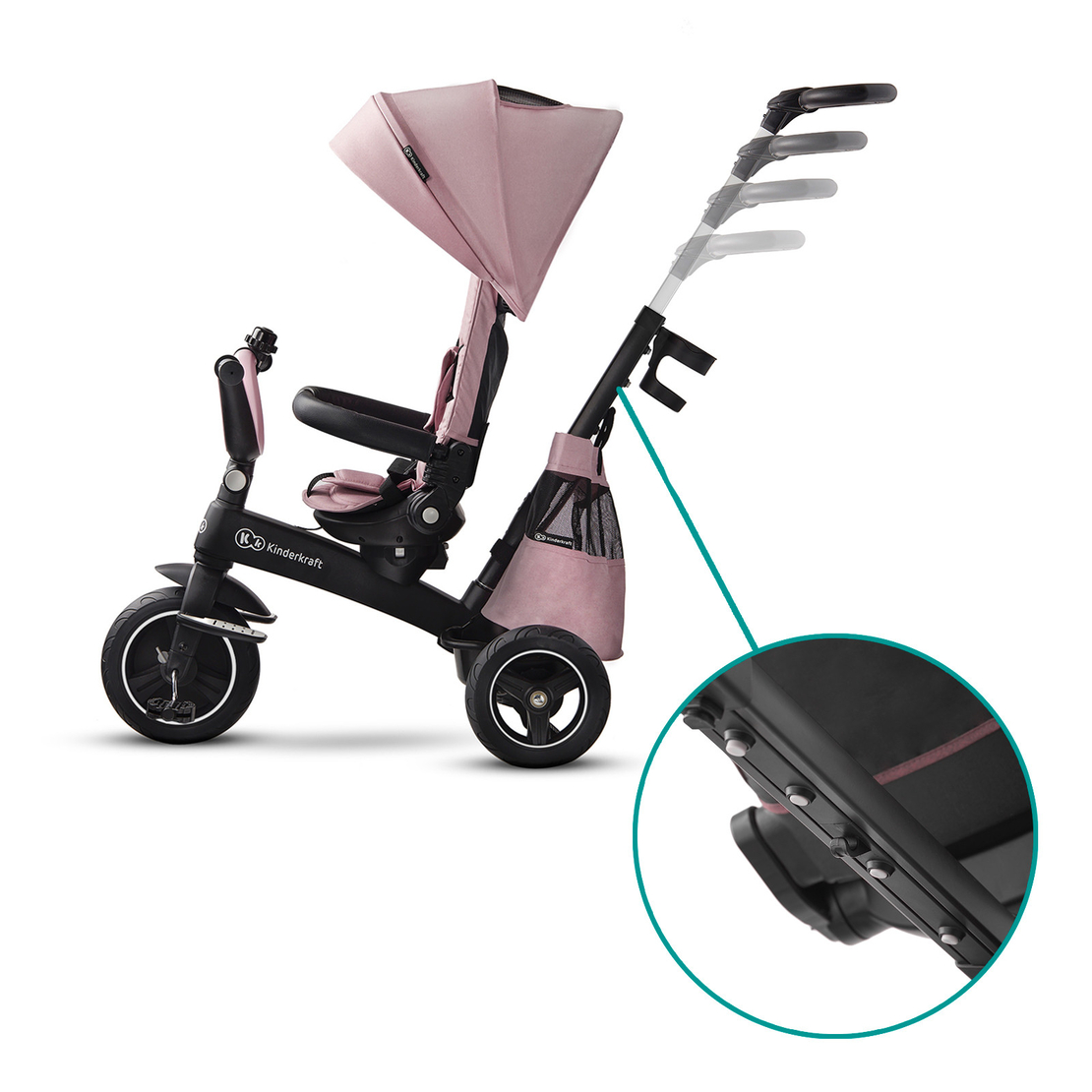  Триколка KinderKraft EASYTWIST, Розова 
