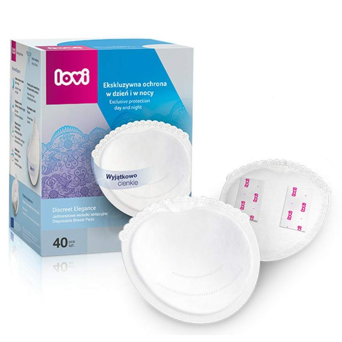 Подплънки за кърма с гел Discreet Elegance бели 40 бр