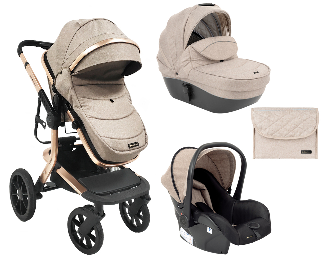 Комбинирана количка 3в1 с твърд кош Irene Beige 2023