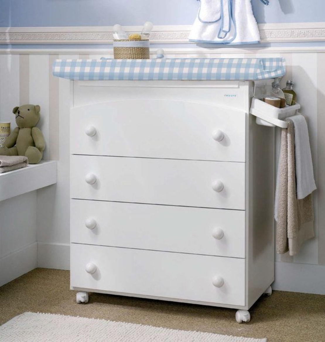 Скрин с вана за къпане и повивалник B947 ivory/white brown