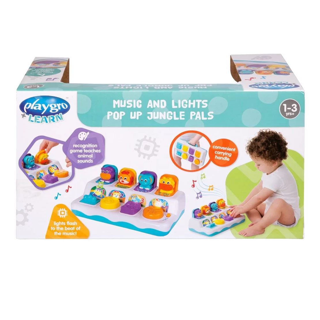 PLAYGRO МУЗИКАЛНА ИГР. СЪС СВЕТЛИНИ ИЗСКАЧАЩИ ЖИВОТНИ 12-36М