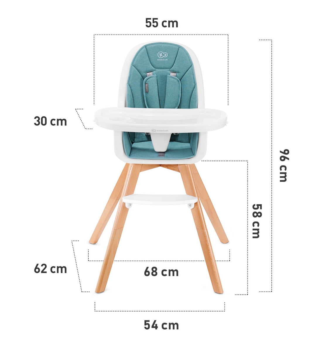  Столче за хранене KinderKraft TIXI, Сиво 