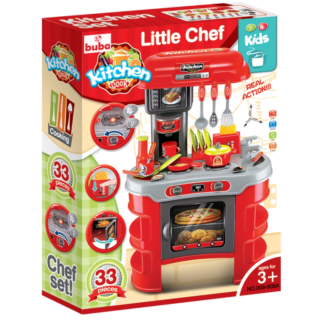  Детска кухня Buba Kitchen Cook 008-908А, Червена 