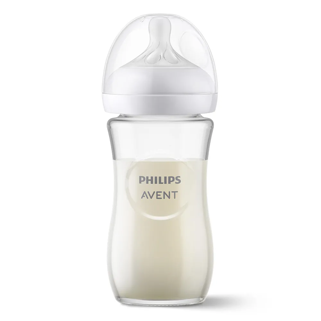 Philips Avent Шише Стъклено Natural Response 3.0 с Биберон 1м+ 240мл