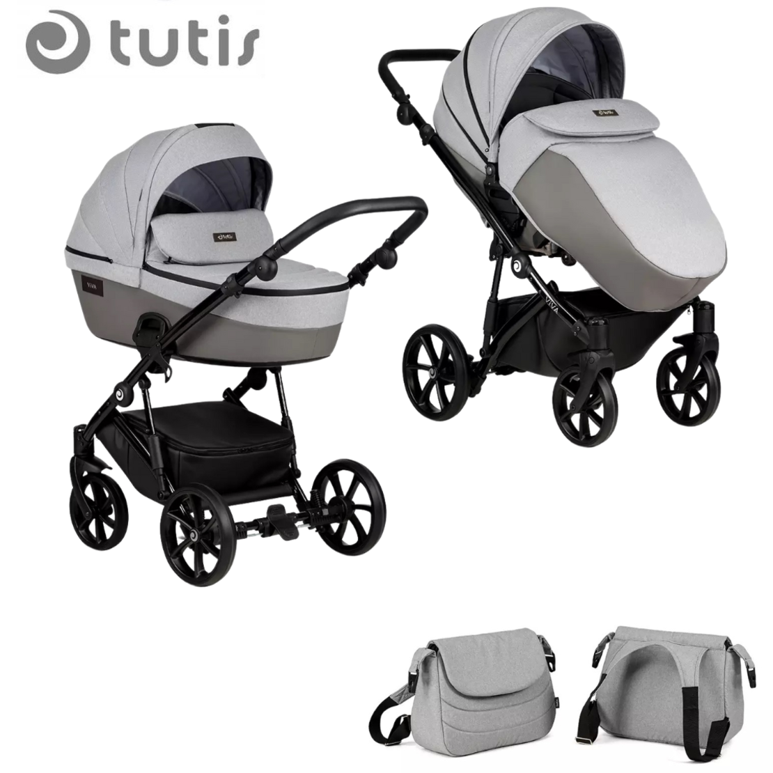 Tutis Viva 4 LUX Sleet 074 Комбинирана Детска Количка 2 в 1