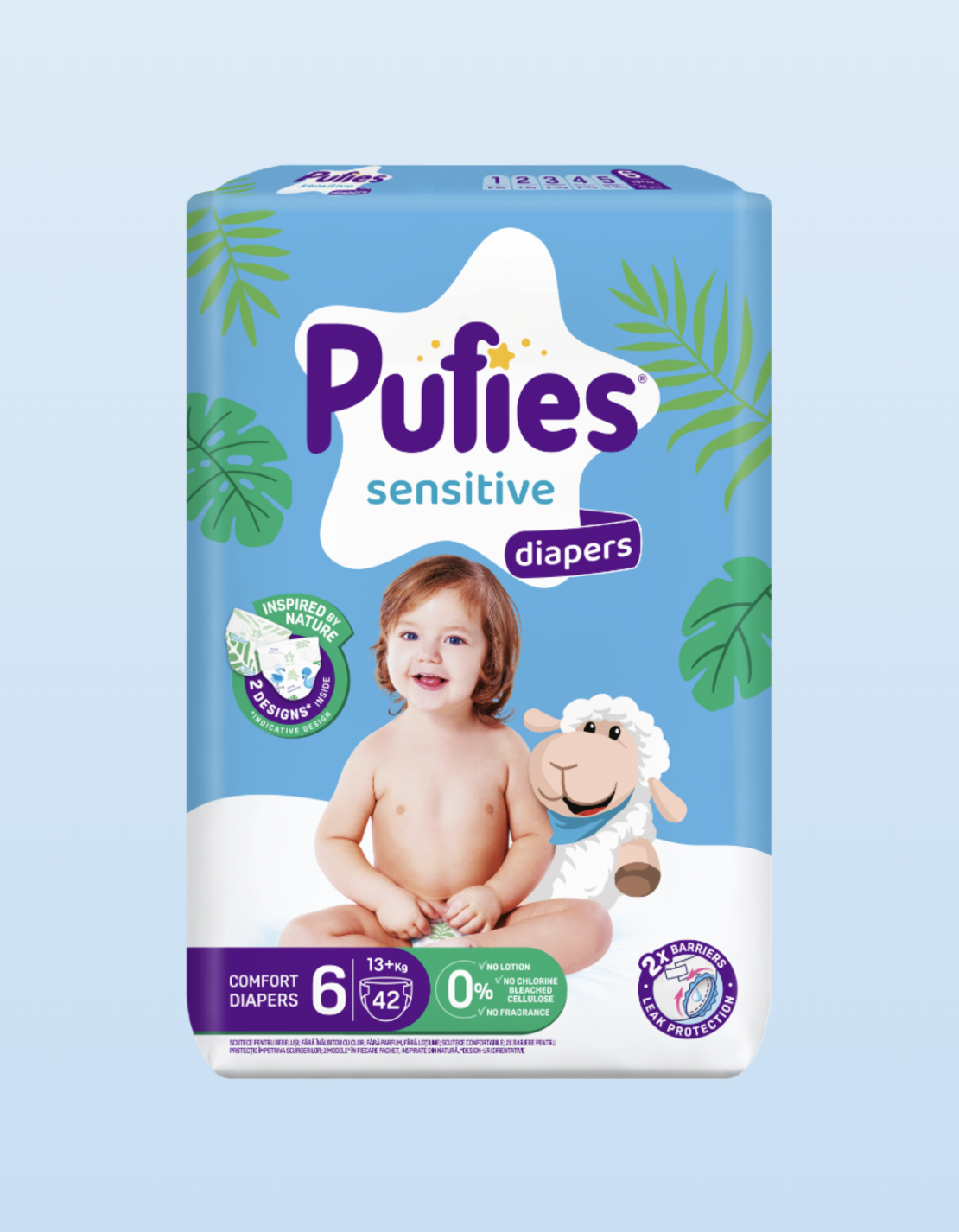 Pufies Diapers Sensitive MP 6 Extra Large Пелени за Бебета 13кг+ по 42 Броя