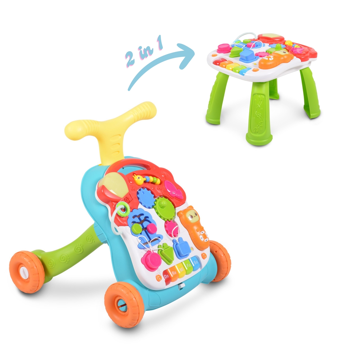 Moni Играчка за Прохождане Walker 2 в 1  Оранжева