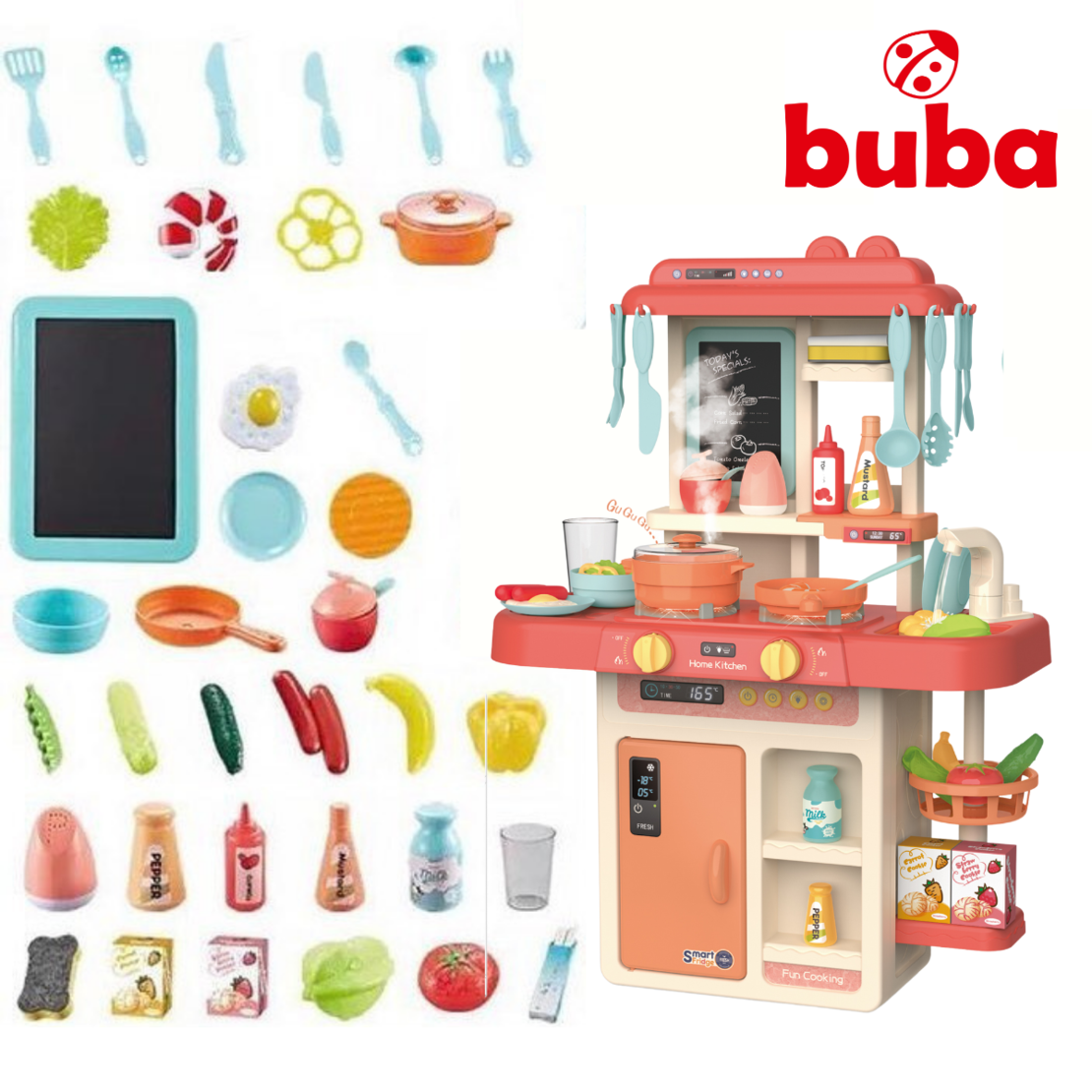  Детска кухня Buba Home Kitchen, 42 части, 889-168, розова 