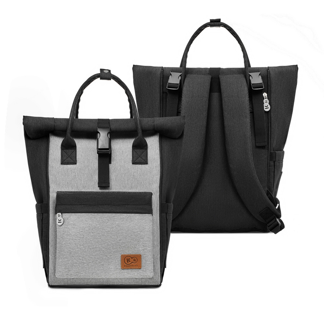  Раница за бебешки принадлежности KinderKraft MOONPACK, Сива 