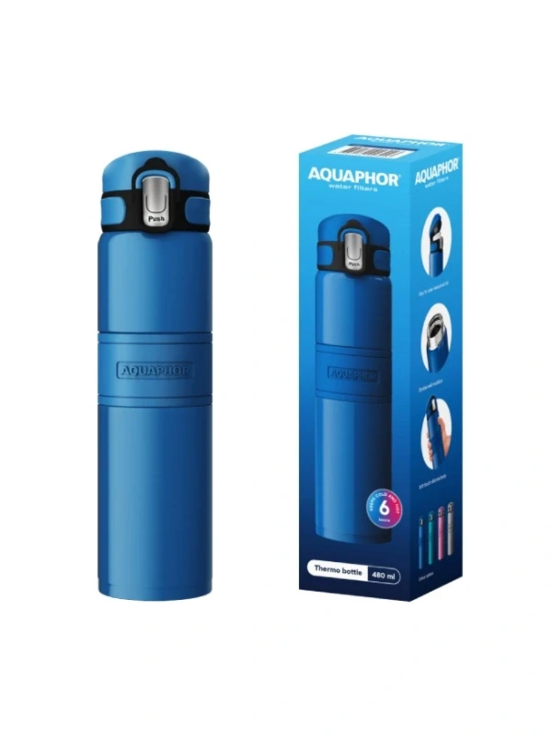 AQUAPHOR Термо Бутилка  Синя 480мл.