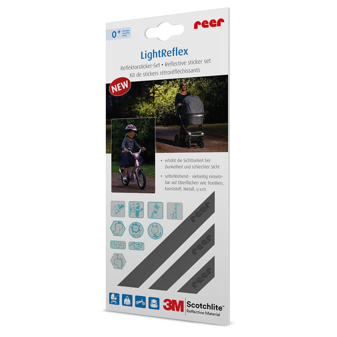  Комплект 18 светлоотразителни стикера Reer LightReflex 
