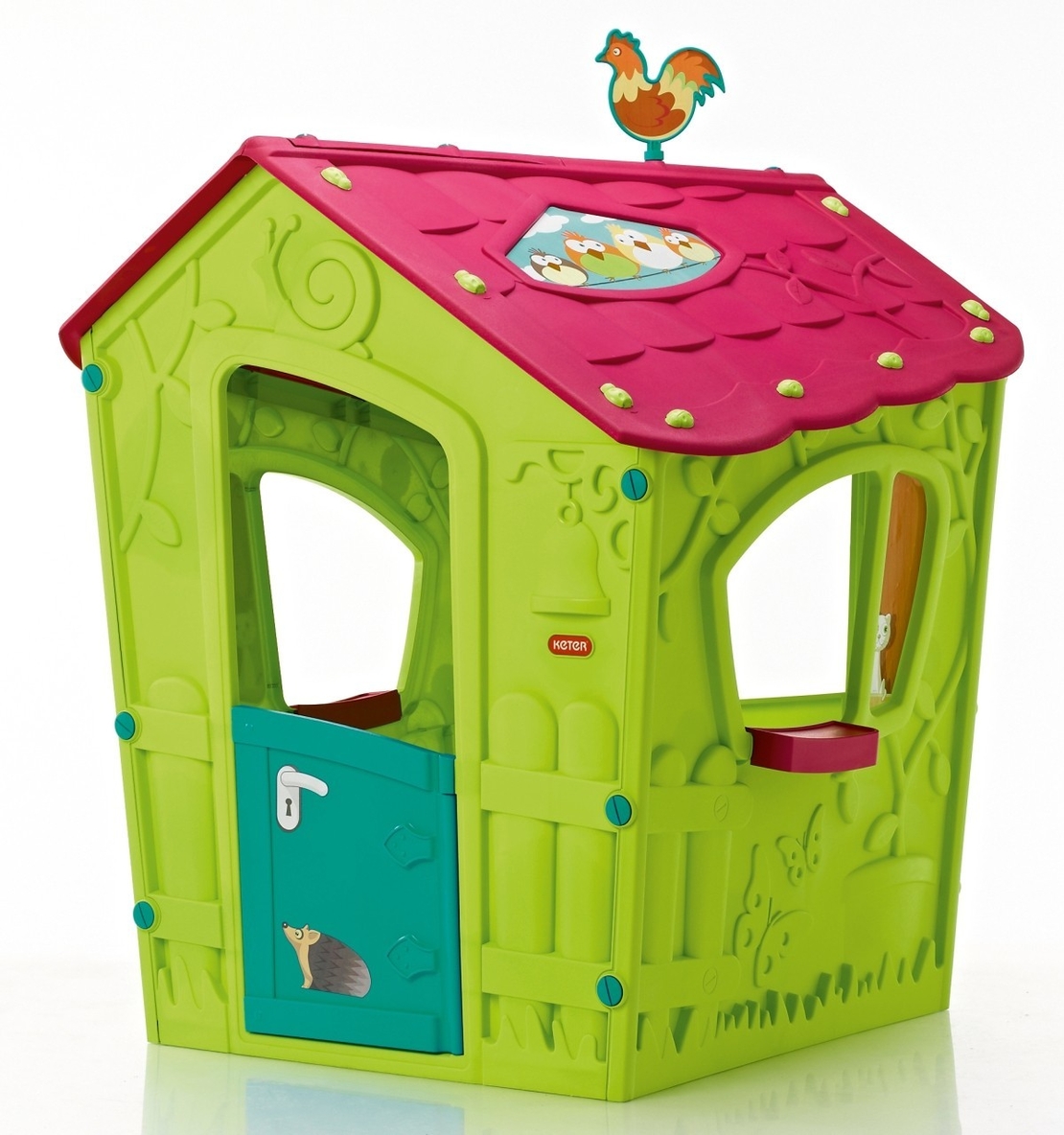 Пластмасова къща за игра Keter Magic Playhouse, Зелена/Синя/Розова 