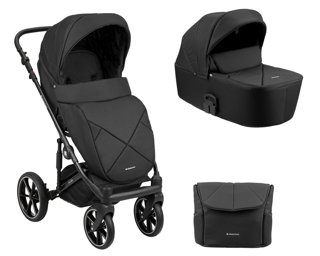 Комбинирана количка 2в1 с твърд кош Amani Black